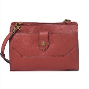 NWT Frye Lucy Leather Crossbody Purse - Cognac - Genuine Leather